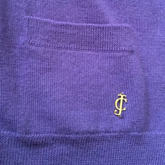 Juicy Couture Dark Lilac Merino Bow Cardigan NWT - Picture 5 of 8
